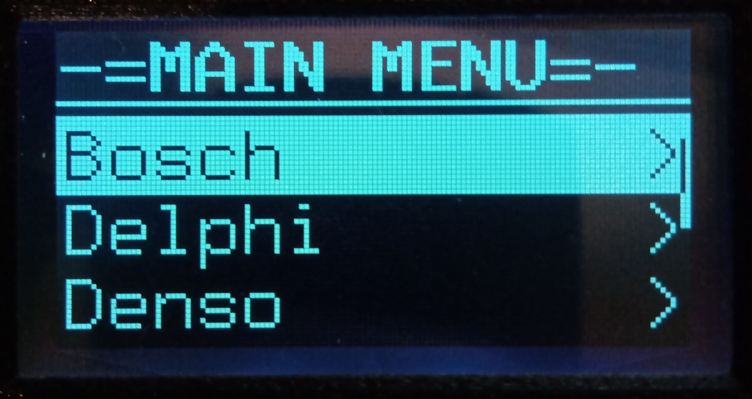 menu control by encoder and button
